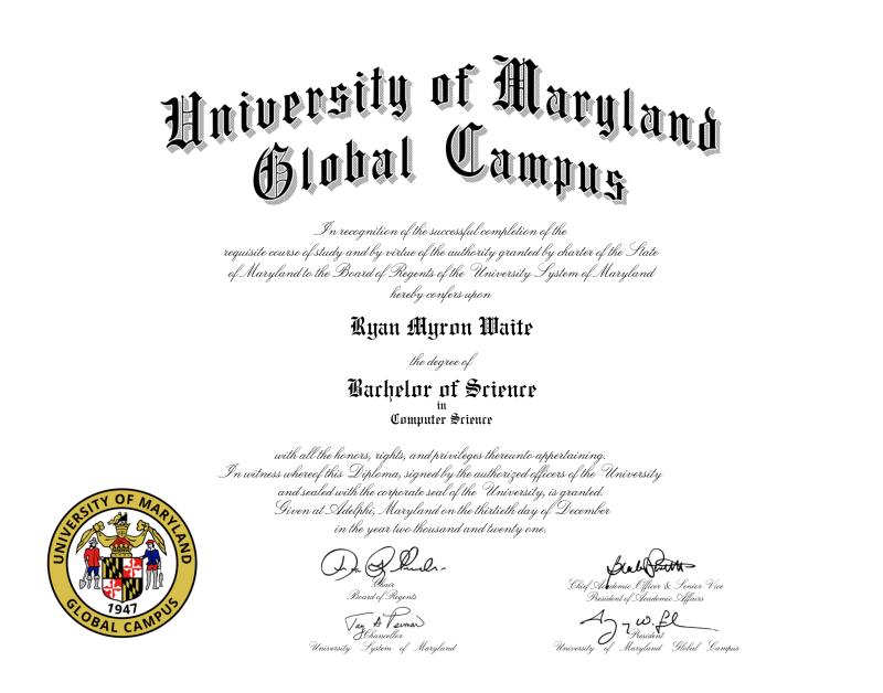 Bachelor of Science, Computer Science diploma